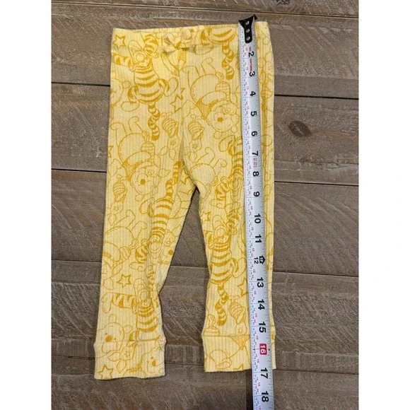 Disney Winnie the Pooh Yellow Ribbed Top & Leggings Set – Size 18‎ Months - Picture 12 of 12